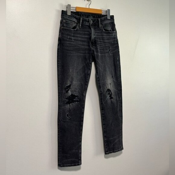 American Eagle Men’s AirFlex 360 Black Distressed Jeans Size 30x32 - Picture 5 of 14